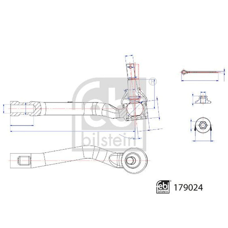 Febi Steering Tie Rod End Ball Joint Front Right 179024