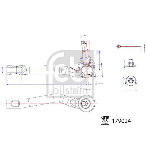 Febi Steering Tie Rod End Ball Joint Front Right 179024