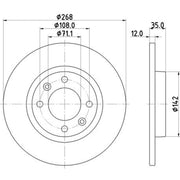 DON 2 x Solid Rear Brake Discs PCD21792