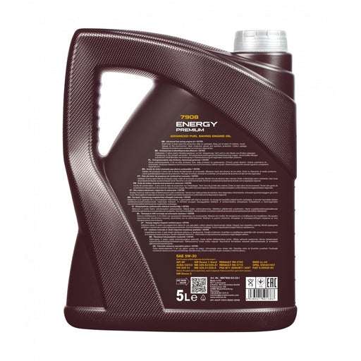 Mannol Premium 5w30 Fully Synthetic 5L Long Life Engine Oil Low Saps C3 dexos2