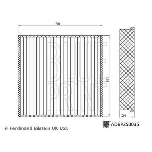 Blue Print Cabin Air Filter (Pollen Filter) ADBP250035