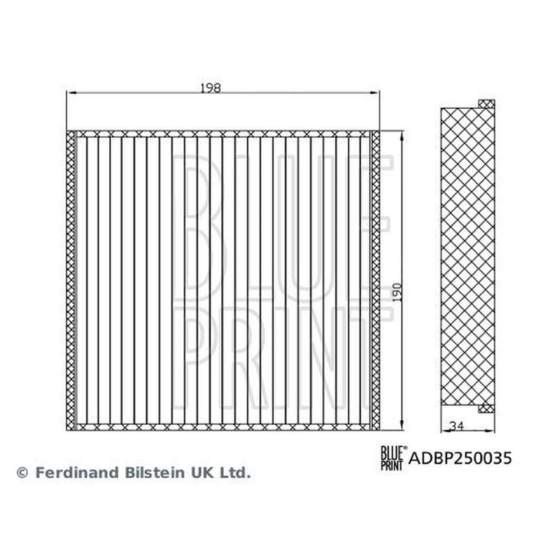 Blue Print Cabin Air Filter (Pollen Filter) ADBP250035