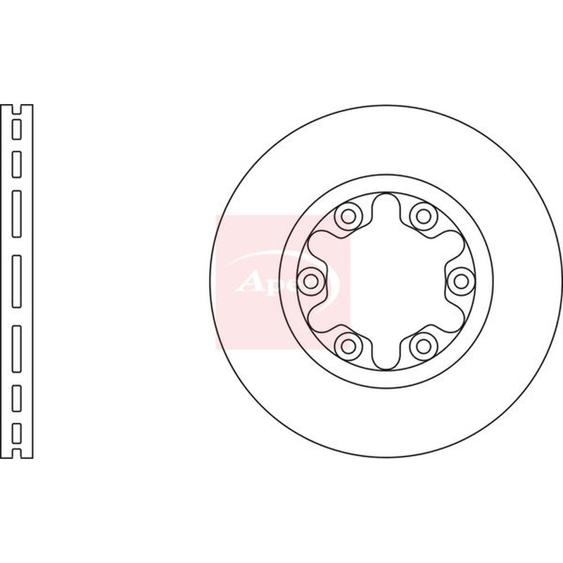 Apec 2 x Vented Front Brake Discs DSK2320