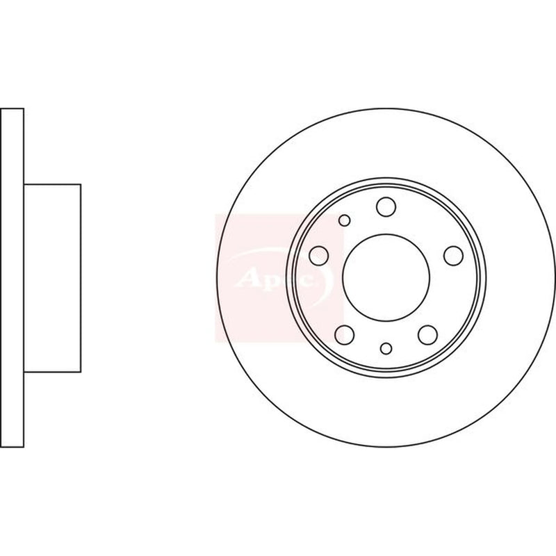 Apec 2 x Solid Front Brake Discs DSK654
