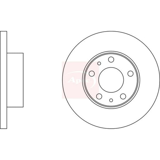 Apec 2 x Solid Front Brake Discs DSK654