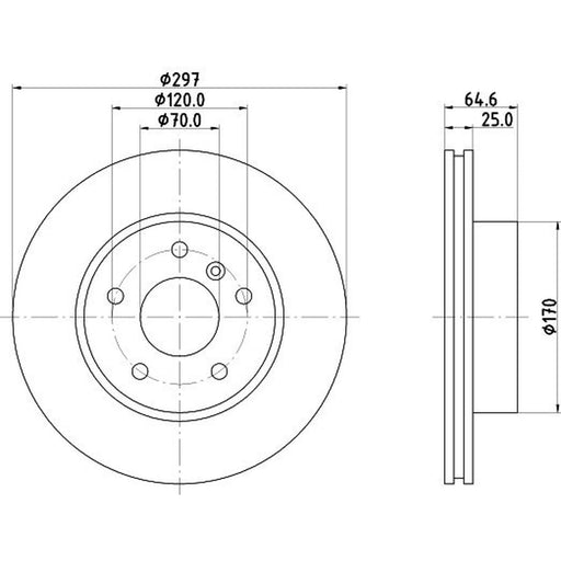 Mintex 2 x Front Brake Discs MDC984