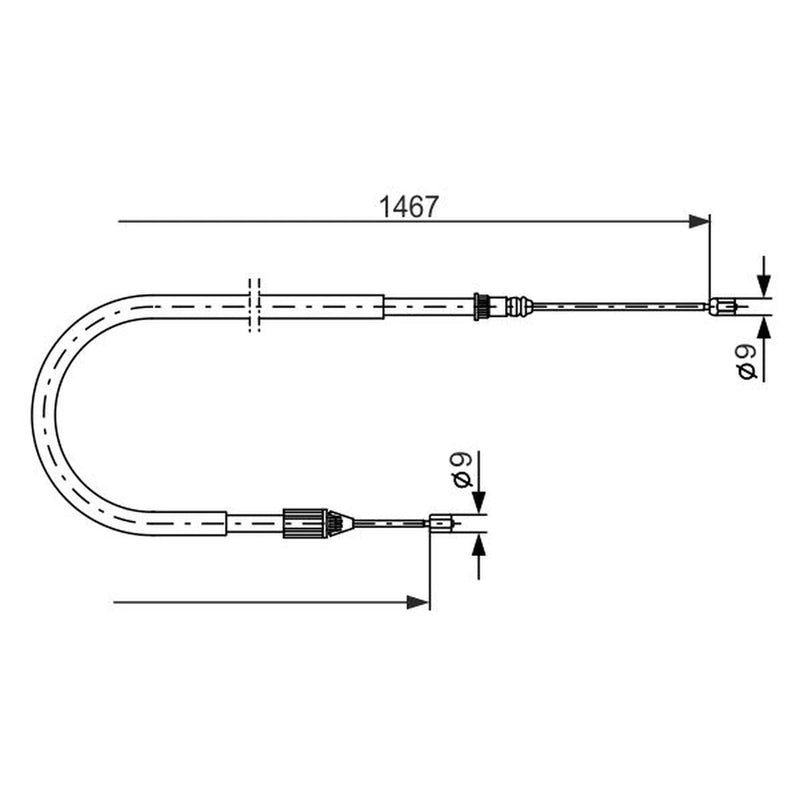 Bosch Handbrake Cable Right Rear 1 987 477 937
