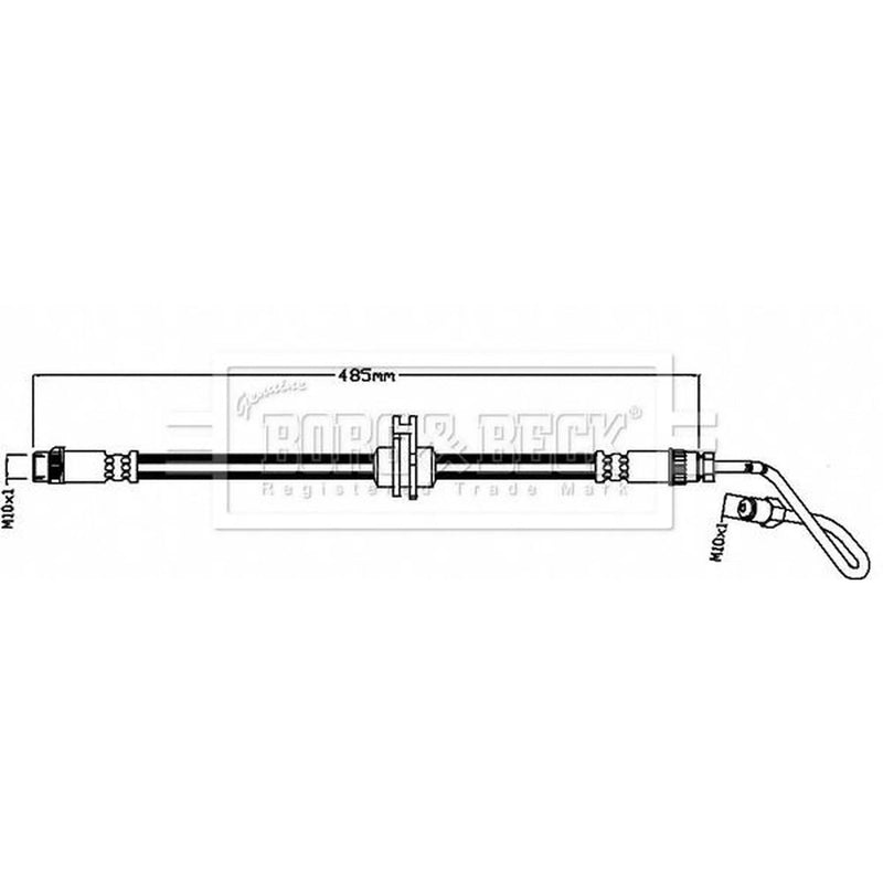Borg & Beck Brake Hydraulic Hose Line Rear Right BBH8496