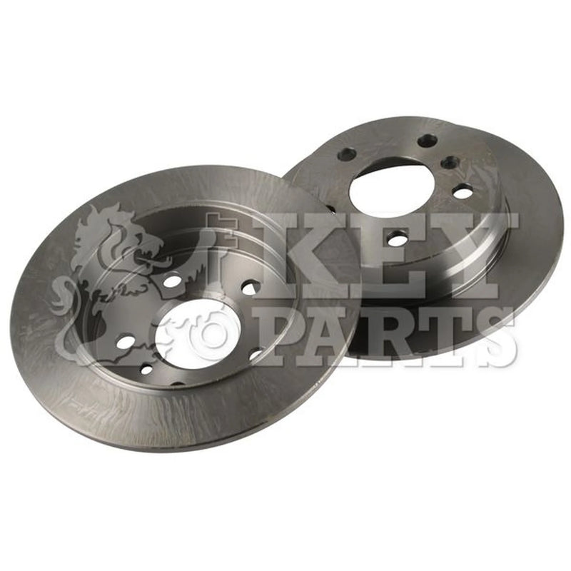 Key Parts 2 x Solid Rear Brake Discs KBD4487