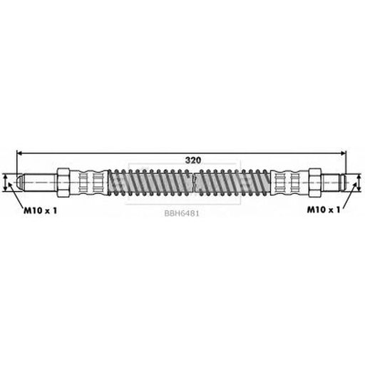 Borg & Beck Brake Hydraulic Hose Line Front Left BBH6481