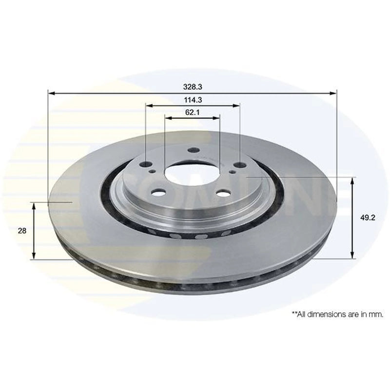 Comline 2 x Internally Vented Front Brake Discs ADC2515V