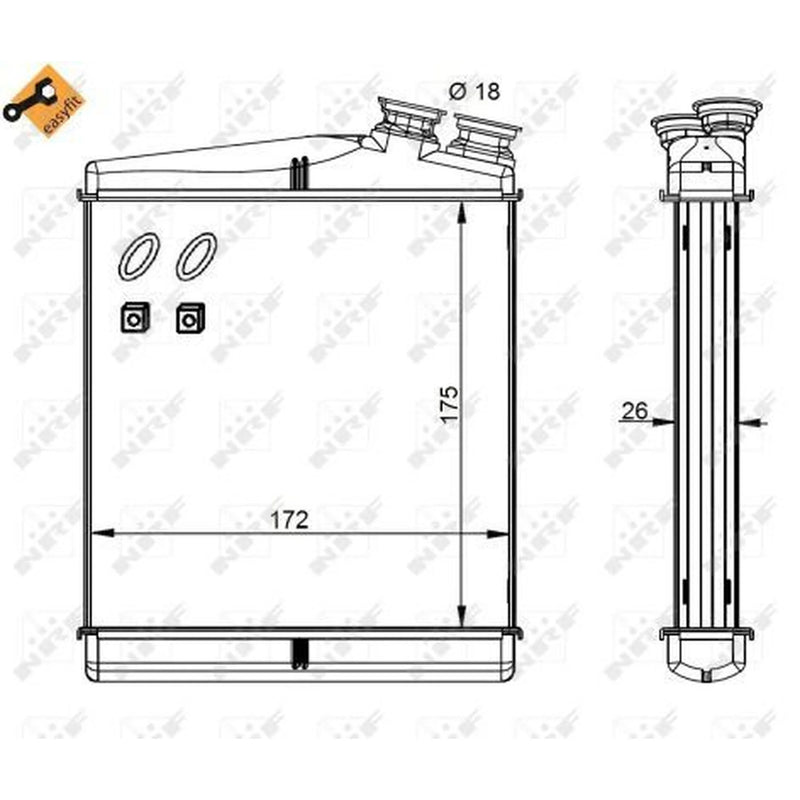 NRF Heater Matrix Core Heat Exchanger 54340