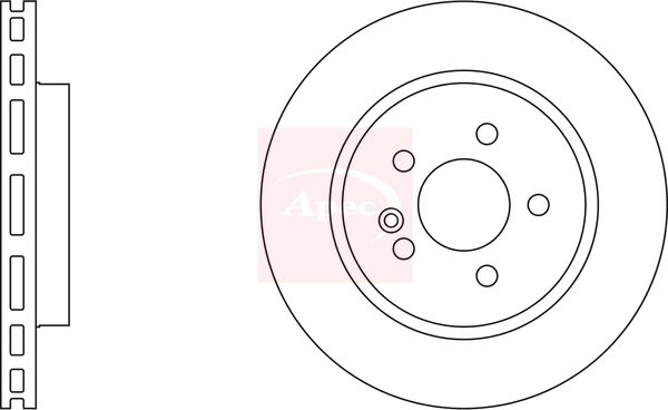 Apec 2 x Brake Disc Set Vented