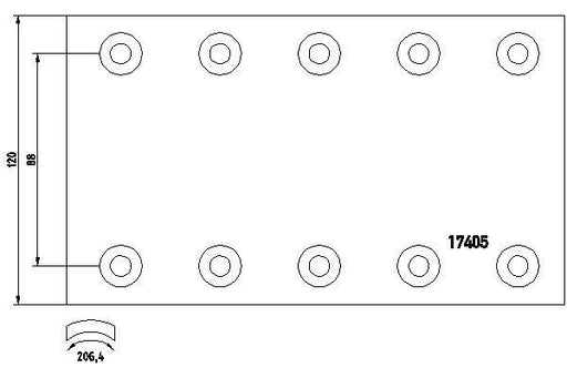 TEXTAR 1740501 Drum Brake Lining Kit 120mm Width Braking System Fits BPW TEXTAR - Town Parts