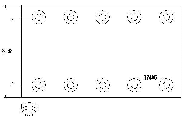 TEXTAR 1740501 Drum Brake Lining Kit 120mm Width Braking System Fits BPW TEXTAR - Town Parts