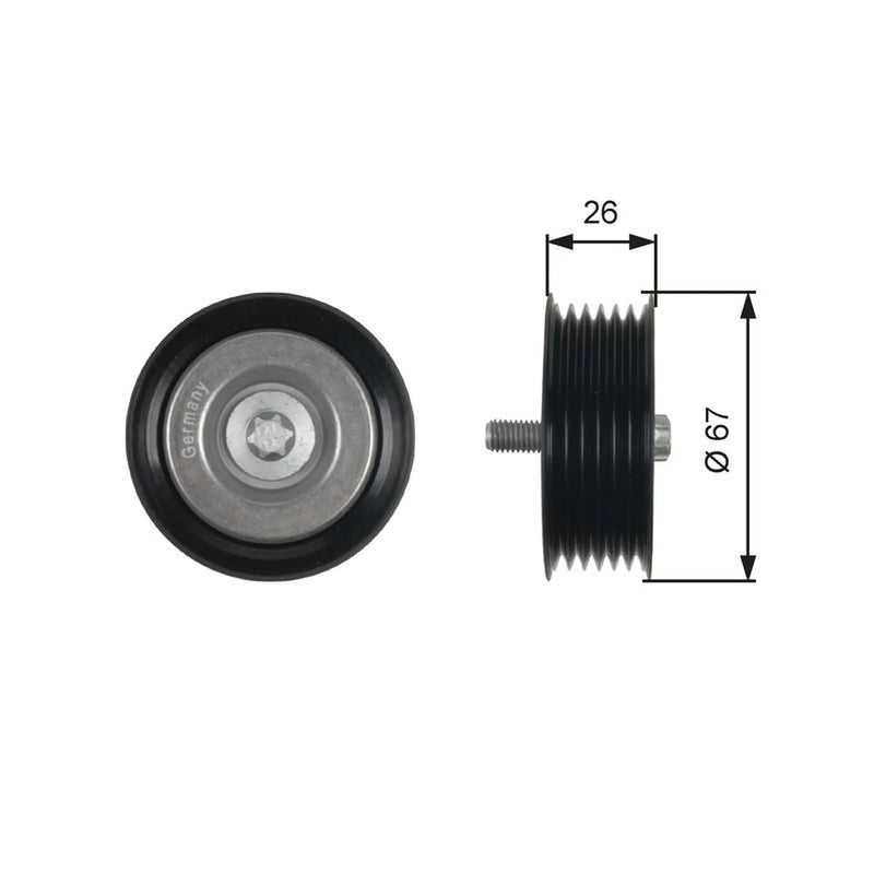 Gates V-Ribbed Belt Deflection/Guide Pulley T36438