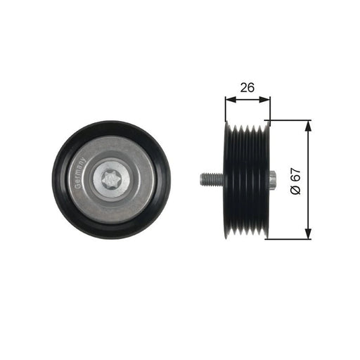 Gates V-Ribbed Belt Deflection/Guide Pulley T36438