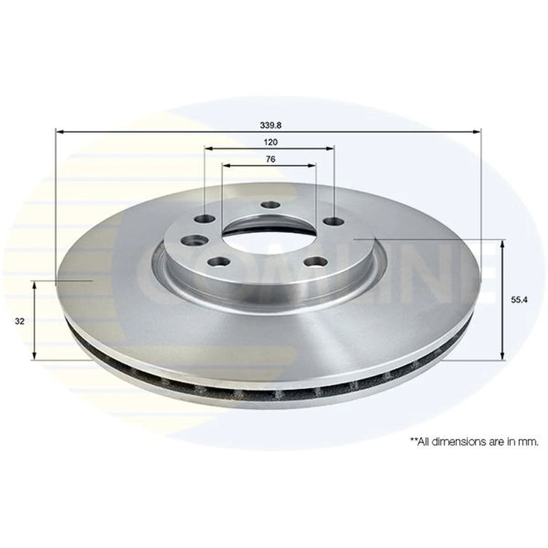 Comline 2 x Front Brake Discs ADC2610V