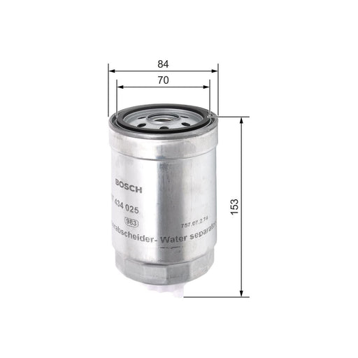 Bosch Cv Fuel Filter N4025 (Hgv) Fits Scania 2 P 11H 80 - 11.0 4X2 - 81-87 14574 Bosch  - Town Parts