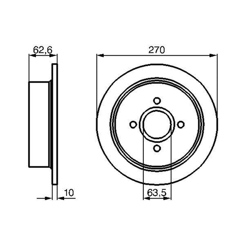 Bosch 2 x Solid Rear Brake Discs 0 986 478 672