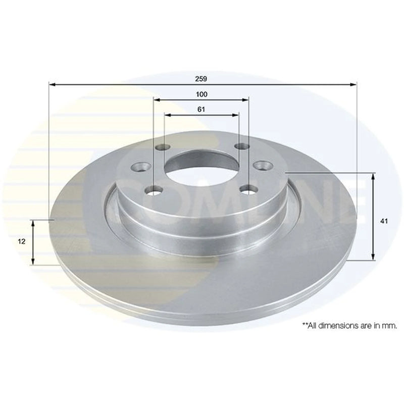 Comline 2 x Solid Front Brake Discs ADC2709