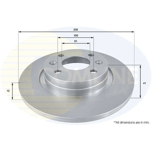 Comline 2 x Solid Front Brake Discs ADC2709