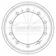 Borg & Beck Brake Drum Assembly Front BBR32531