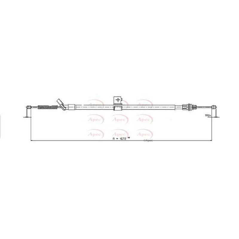 Apec Handbrake Cable Left Rear CAB1675