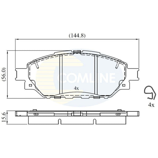 Comline 4 x Front Brake Pad Set CBP02305