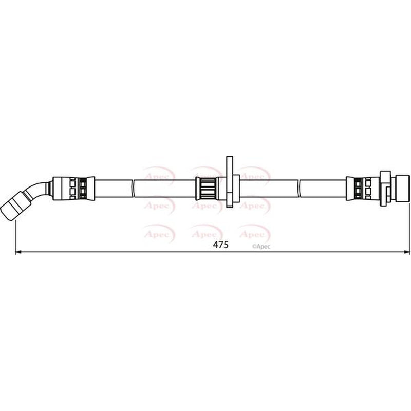 Apec Brake Hydraulic Hose Line Rear Right HOS3982