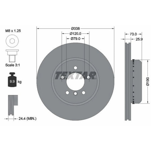 Textar 2 x Two-Piece Front Brake Disc Brake Discs 92219725