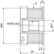 Valeo Alternator Overrunning Freewheel Clutch 588022