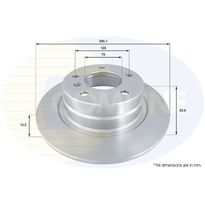 Comline 2 x Solid Rear Brake Discs ADC1730