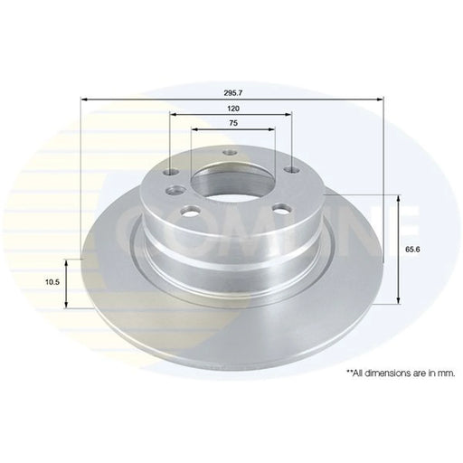 Comline 2 x Solid Rear Brake Discs ADC1730