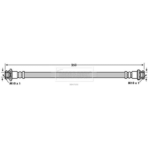Borg & Beck Brake Hydraulic Hose Line Rear Left BBH7656