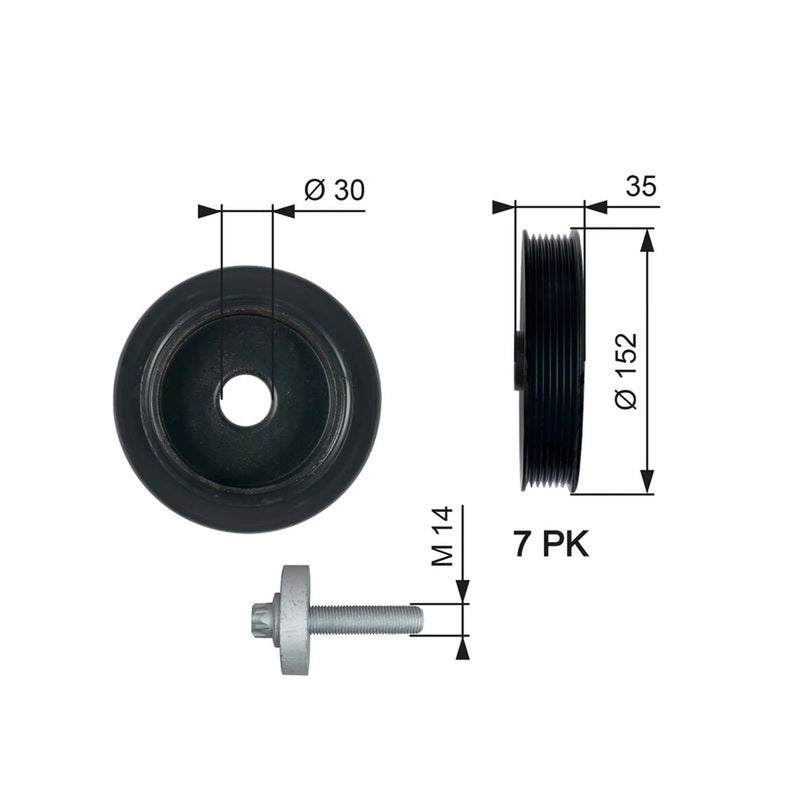 Gates Crank Shaft Belt Pulley TVD1127A