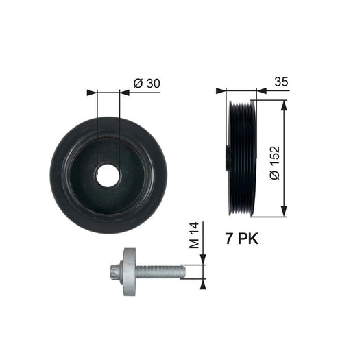 Gates Crank Shaft Belt Pulley TVD1127A