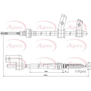 Apec Handbrake Cable Left Rear CAB1432