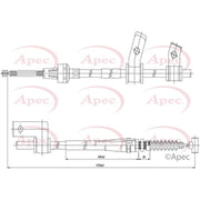Apec Handbrake Cable Left Rear CAB1432