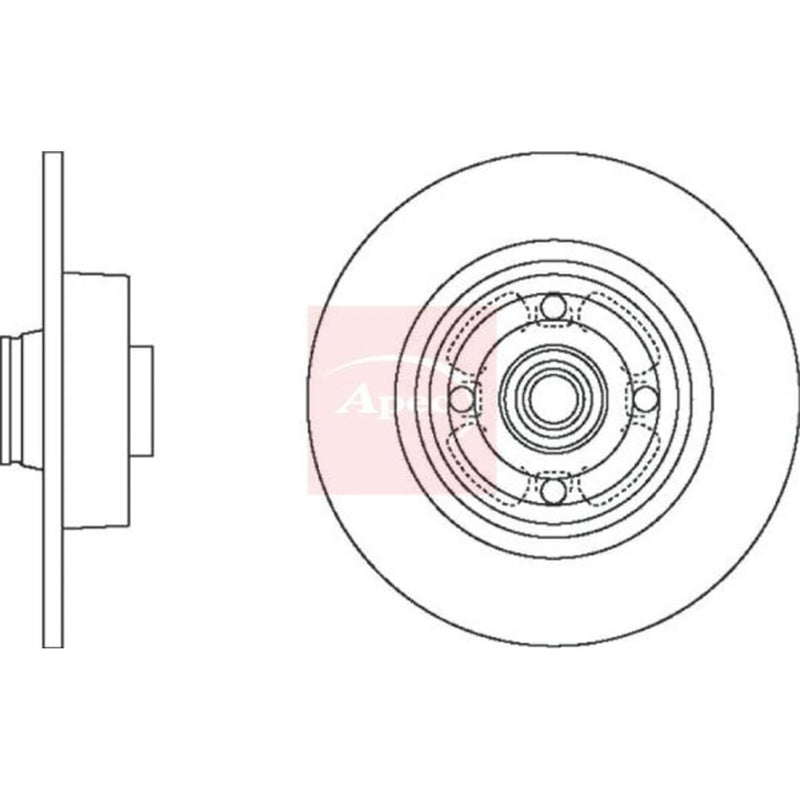Apec 2 x Solid Rear Brake Discs DSK2442