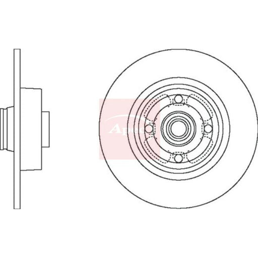 Apec 2 x Solid Rear Brake Discs DSK2442