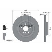 Textar 2 x Vented Rear Brake Discs 92306805