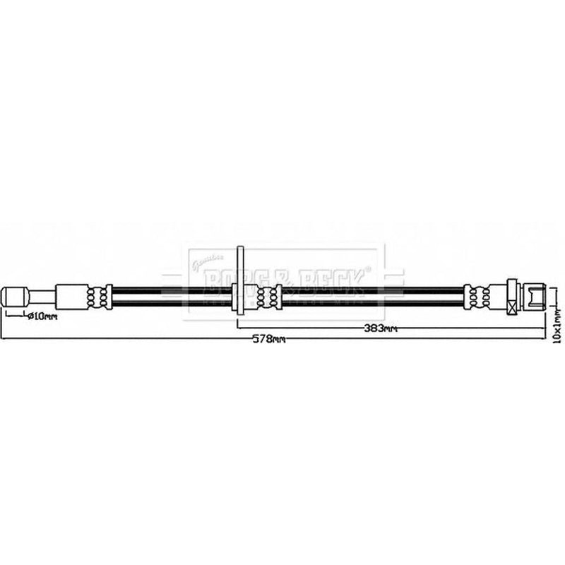 Borg & Beck Brake Hydraulic Hose Line Front Left BBH8201