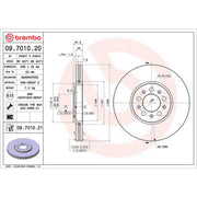 Brembo 2 x Front Brake Discs 09.7010.21