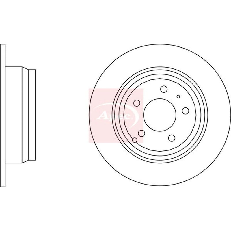 Apec 2 x Solid Rear Brake Discs DSK916