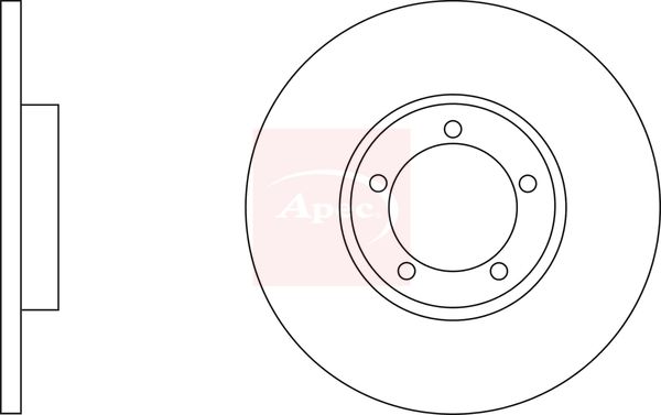 Apec 2 x Brake Disc Set Solid