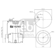 Febi Air Suspension Bellow 228mm Rear Right 184254