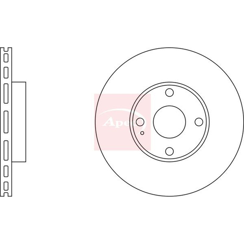 Apec 2 x Vented Front Brake Discs DSK798