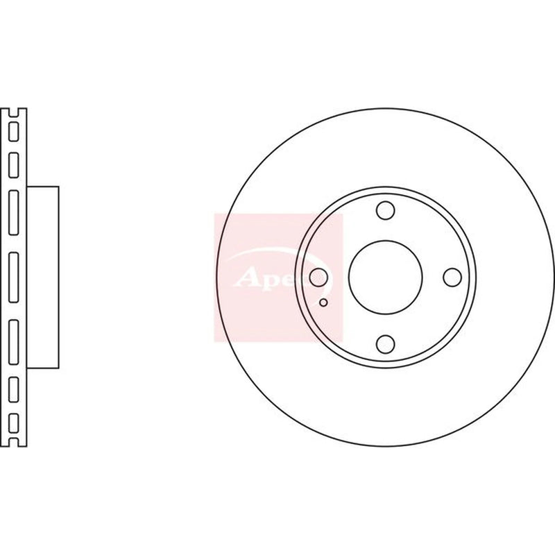 Apec 2 x Vented Front Brake Discs DSK798