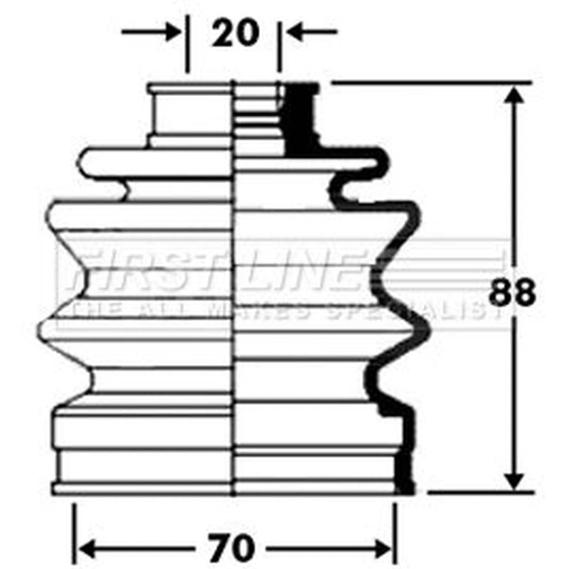First Line Drive Shaft Bellow Kit Rear Left FCB2368